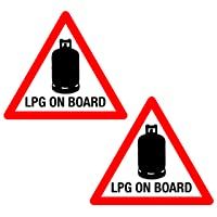2 x LPG en triángulo campista remolque caravana etiqueta Consejo vinilo impreso etiquetas